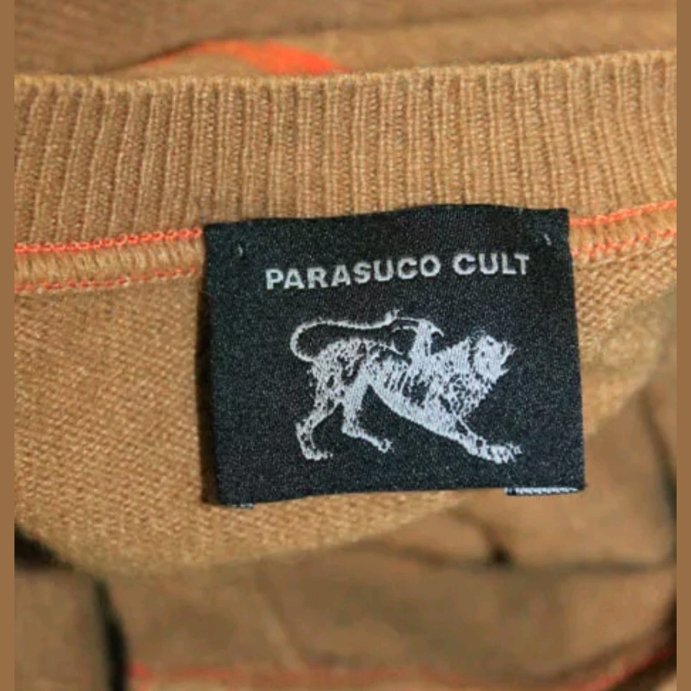 Parasuco wool crew neck half button down sweater 4 - Picture 6 of 6
